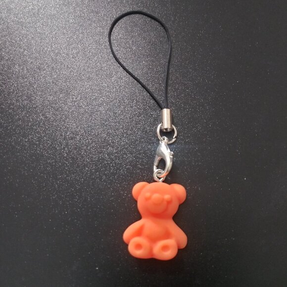 Yellow and Orange Teddy Bear Phone Charms with Lobster Clasp Set of 2 - Picture 4 of 8